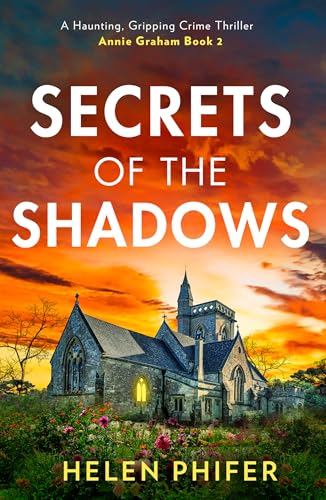 Book cover showing a stone church against a vibrant sunset with flowers in foreground.