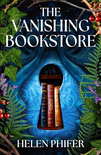 Book cover: “The Vanishing Bookstore” with a keyhole and books.