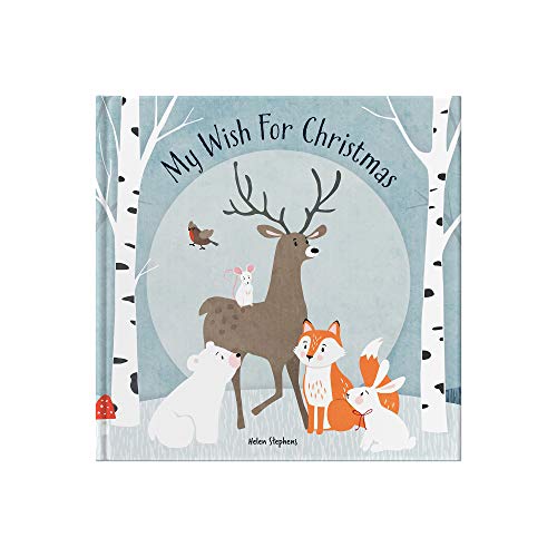Children’s book cover with deer, fox, bear, and rabbit in snow.