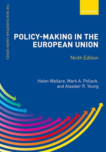 Blue book cover: "Policy-Making in the European Union," Ninth Edition.