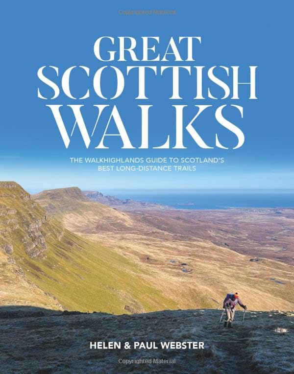 Book cover showing a hiker on a grassy Scottish hillside overlooking a distant landscape.