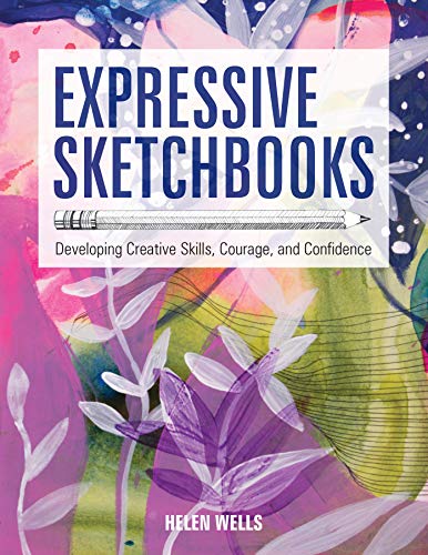 Book cover for "Expressive Sketchbooks" with watercolor floral design.