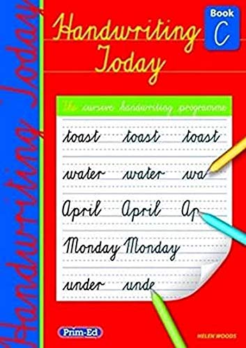 Book cover: "Handwriting Today: Book C" with handwriting practice examples.