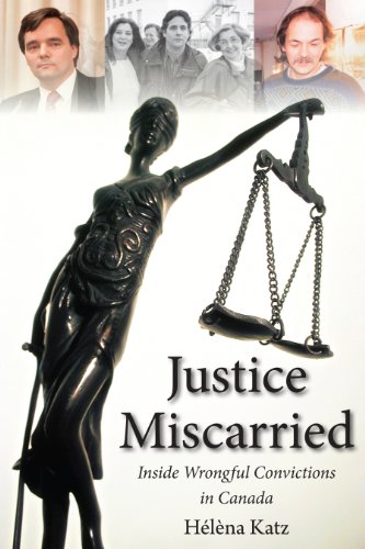 Book cover: scales of justice with portraits, titled “Justice Miscarried.”