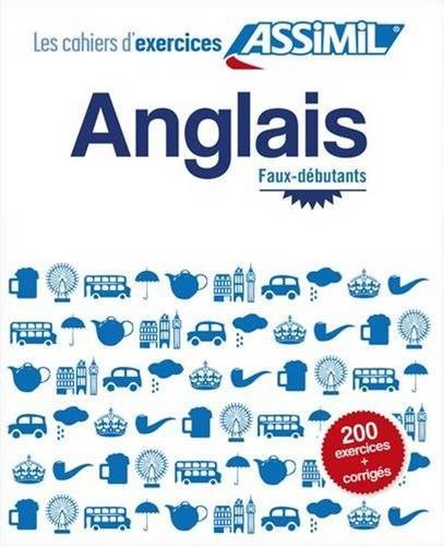 Blue cover of English exercise book with London-themed icons.