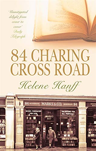 Book cover for “84 Charing Cross Road” with a bookstore image.