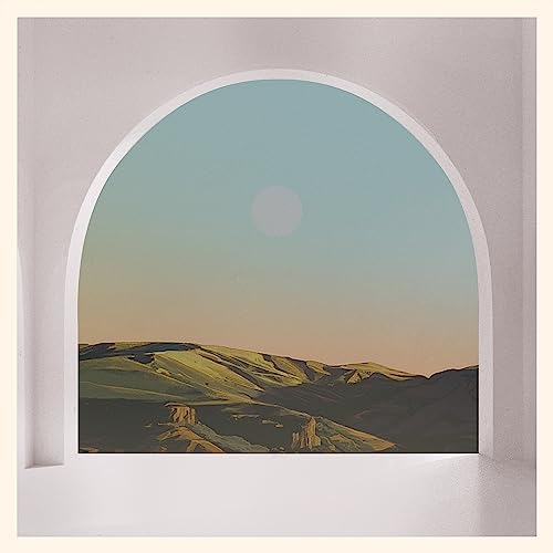 Vinyl record cover with an arched window framing a landscape.