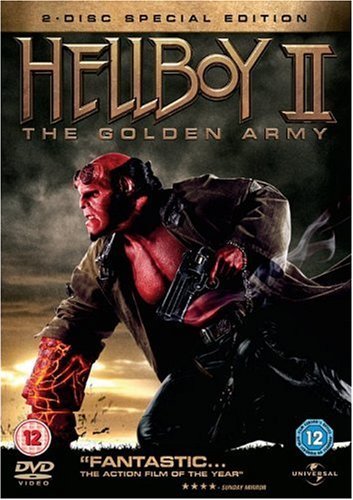 Hellboy II: The Golden Army DVD cover featuring the red demon character.