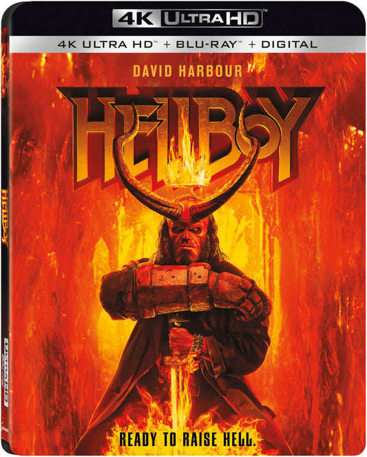 Hellboy Blu-ray cover featuring David Harbour as the red demon character.