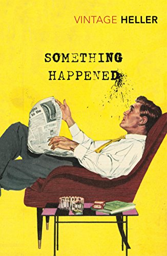 Book cover with a man in a chair reading a newspaper against yellow background.