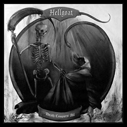 Black and white album cover depicting a skeleton with a scythe and shrouded figure.
