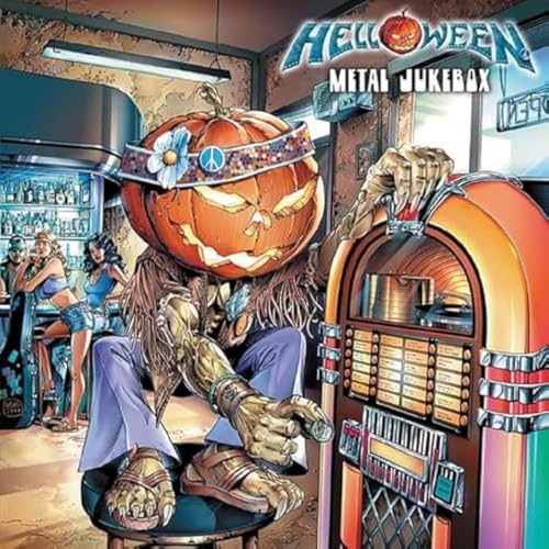 Helloween “Metal Jukebox” CD cover with pumpkin and jukebox imagery.