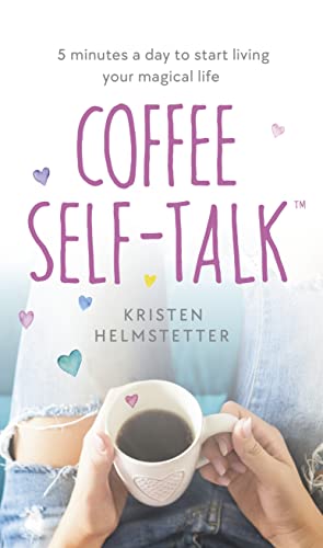 Book cover with purple text, coffee cup, and hands holding it.