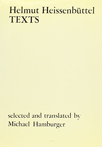 Cream-colored book cover with black text: "Texts" by Helmut Heissenbüttel.