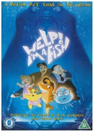 DVD cover art for Help I'm a Fish featuring animated characters in the ocean.