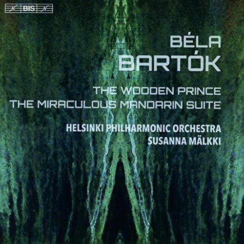 CD cover for Bartók’s “The Wooden Prince” featuring a dark forest image.
