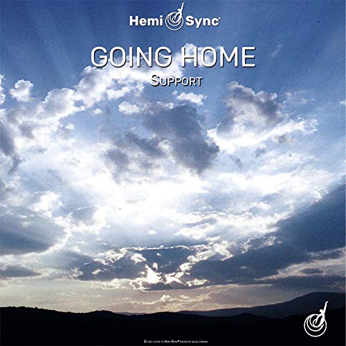 "Hemi-Sync 'Going Home: Support' CD cover with cloudy sky and mountain landscape."