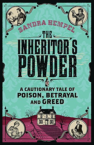 Book cover: "The Inheritor's Powder" with portraits and a house.