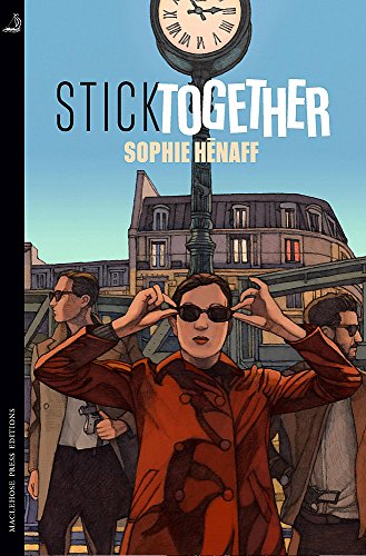 Book cover: three figures in sunglasses under a clock, Paris backdrop.