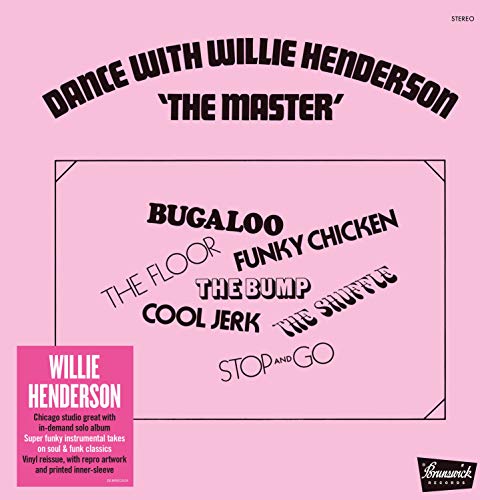 Pink record cover with black text listing song titles and artist name.