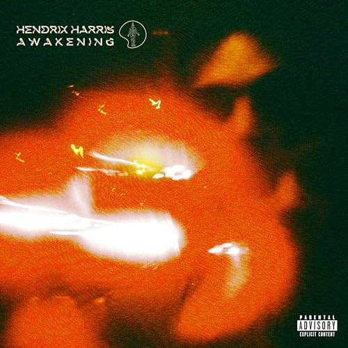 Album cover for Hendrix Harris’ “Awakening,” featuring blurred orange and black imagery.