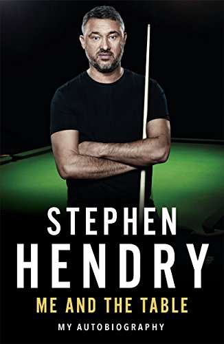 Stephen Hendry’s autobiography cover featuring the snooker player with a cue.