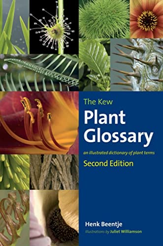 Book cover titled The Kew Plant Glossary with a collage of various plant close-ups.