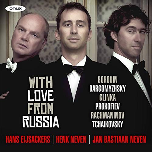 CD cover featuring three formally dressed men and Russian composers’ names.