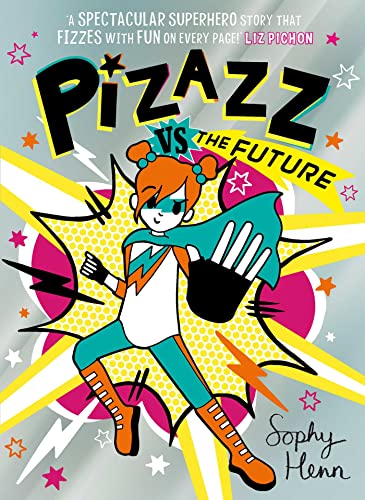 Book cover with colorful graphics and text, likely featuring Pizazz and futuristic elements.
