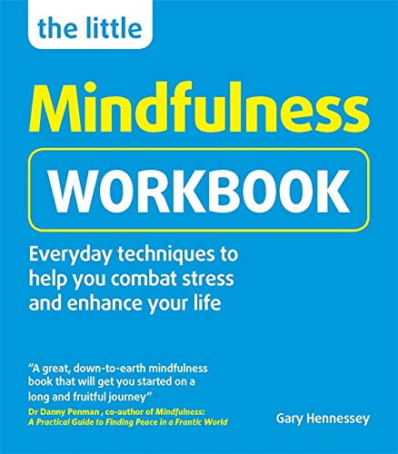 Blue book cover with yellow and white text: "The Little Mindfulness Workbook".