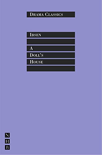 Purple cover of “A Doll’s House” play script by Ibsen, black text.