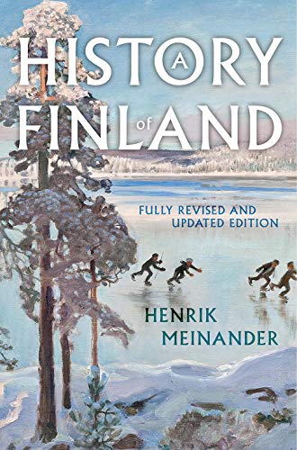 Book cover: “A History of Finland” with a winter scene illustration.