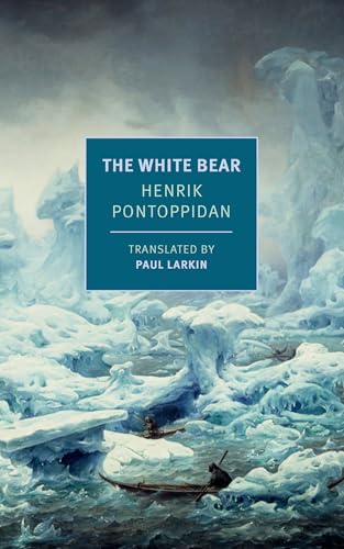 Book cover for "The White Bear" with icy seascape and small boat.