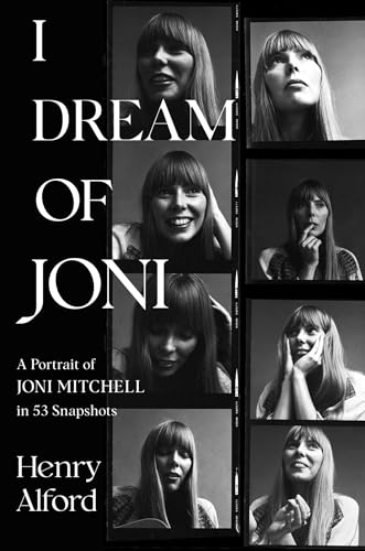 Book cover featuring black and white film strip portraits of Joni Mitchell.