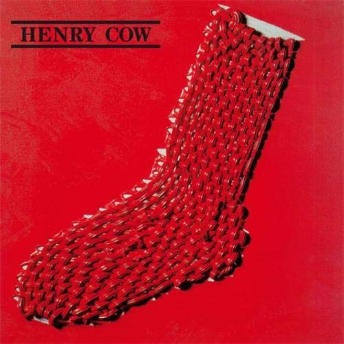 Red vinyl record sleeve with the band name and a chain image.