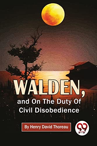 Book cover: "Walden" by Henry David Thoreau, with a moonlit forest scene.