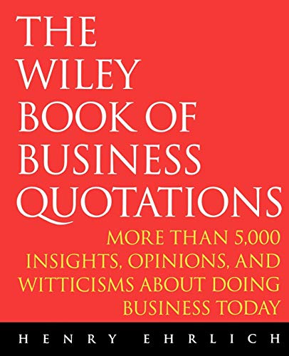 Red book cover with white text: "The Wiley Book of Business Quotations.