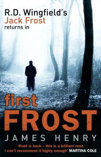 Book cover: “First Frost” by James Henry, featuring a figure in a forest.