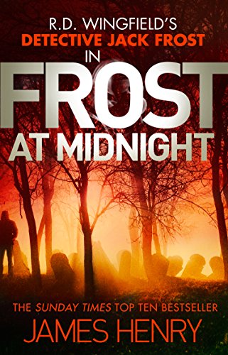 Book cover: "Frost at Midnight" with a silhouetted graveyard scene.