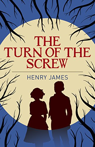 Book cover: "The Turn of the Screw" with silhouettes and a full moon.