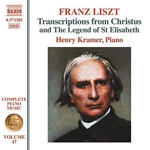 CD cover featuring a portrait of composer Franz Liszt and text details.