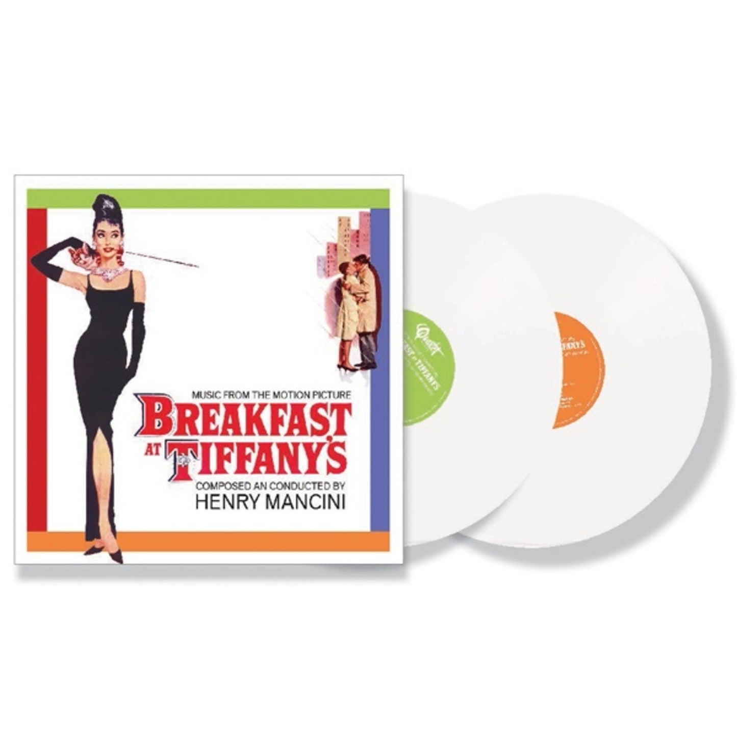 Breakfast at Tiffany's vinyl record set with illustrated cover and two white discs.