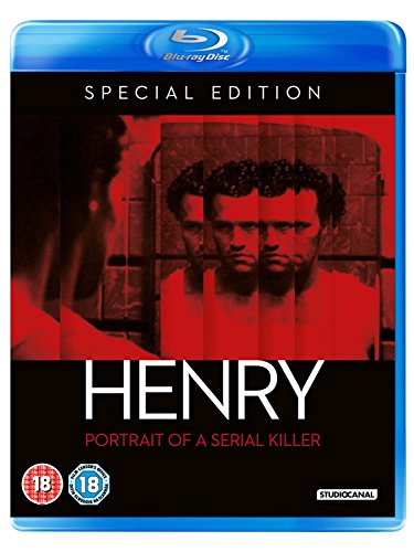 Blu-ray cover featuring a man’s face reflected in multiple mirror segments against red background.