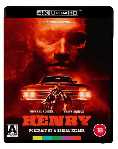Blu-ray cover for "Henry: Portrait Of A Serial Killer" with a red tone.