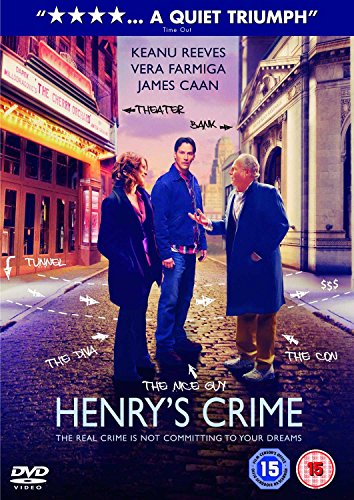 DVD cover for "Henry's Crime" featuring Keanu Reeves, Vera Farmiga, and James Caan.