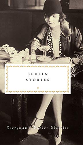 Vintage book cover featuring a woman with a drink, titled "Berlin Stories".