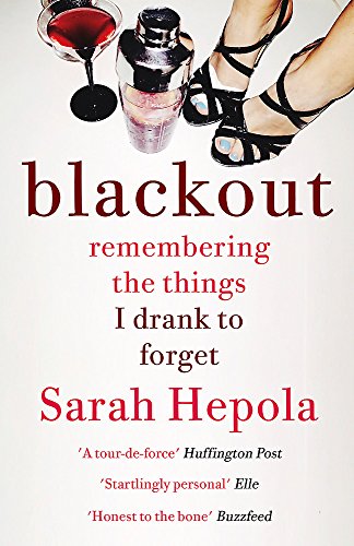 Book cover with a cocktail, shaker, and high-heeled shoes above the title Blackout.