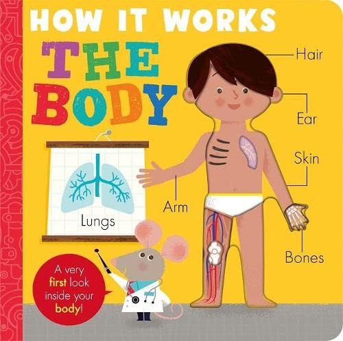 Children's book cover illustrating the human body with labeled organs.