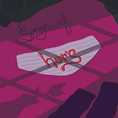 "CD cover art featuring pink and purple abstract shapes and 'Songs of Her's' text."