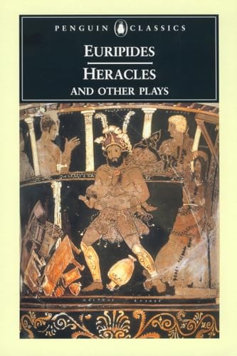 Book cover for "Heracles and Other Plays" by Euripides, featuring ancient art.